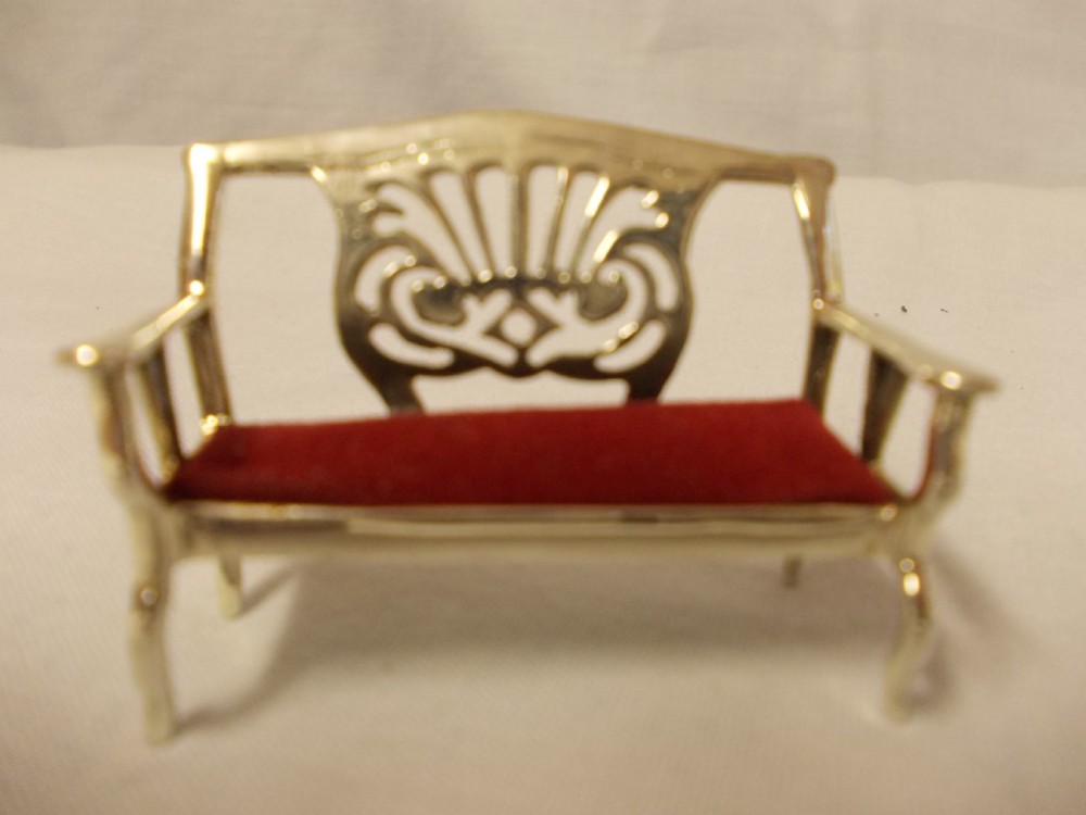 silver miniature settee