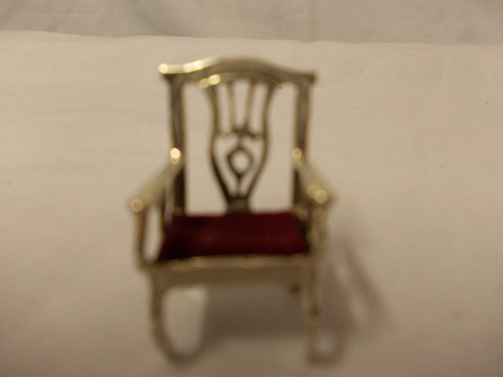 miniature silver chair