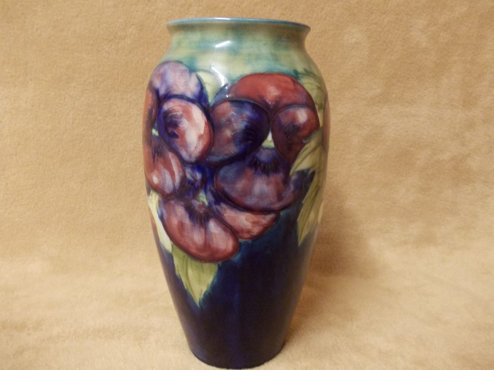 large moorcroft pansy vase
